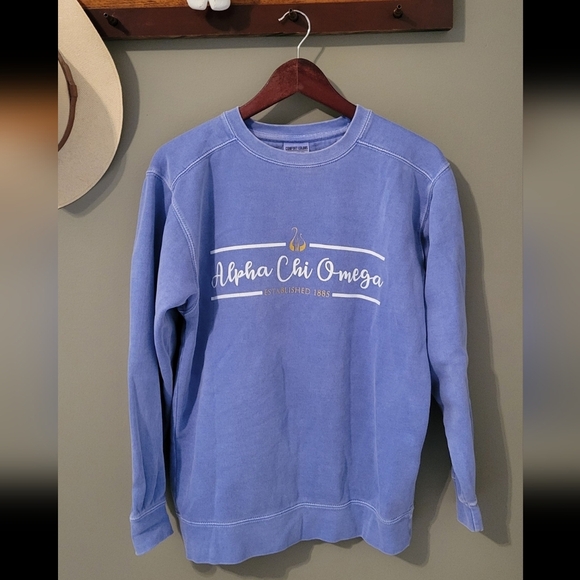 Alpha Omega Chi Butler University Blue Sweatshirt Size Small - Picture 1 of 9